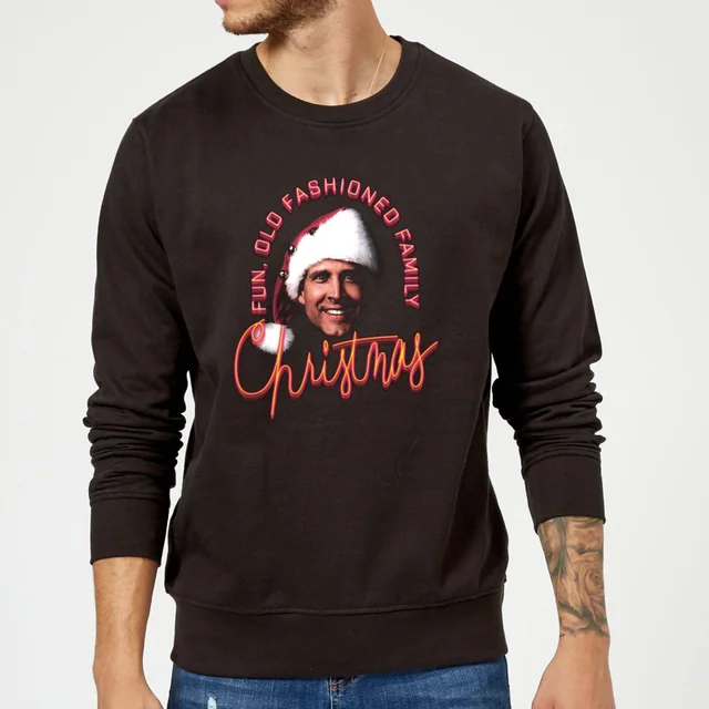 National Lampoon Fun Old Fashioned Family Christmas Weihnachtspullover – Schwarz