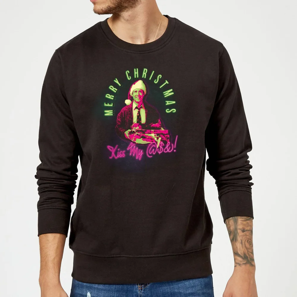 National Lampoon Merry Christmas Clark Griswold Weihnachtspullover – Schwarz - S Bild 1