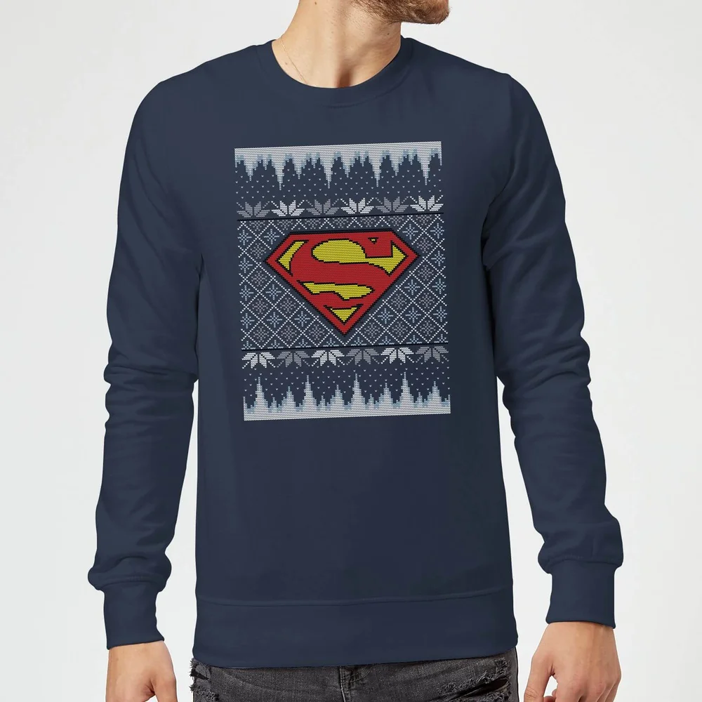 DC Comics Superman Knit Weihnachtspullover – Navy - S Bild 1