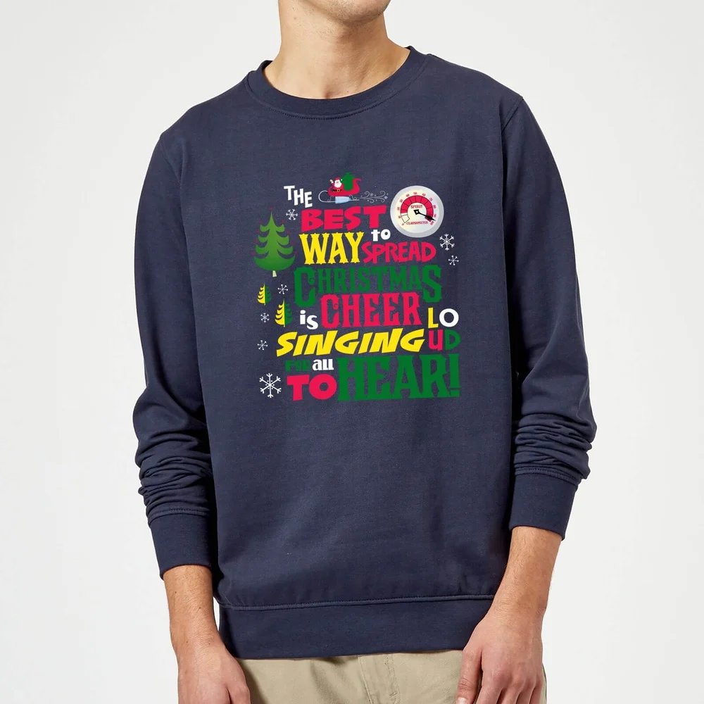 Elf Christmas Cheer Weihnachtspullover – Navy - S Bild 1