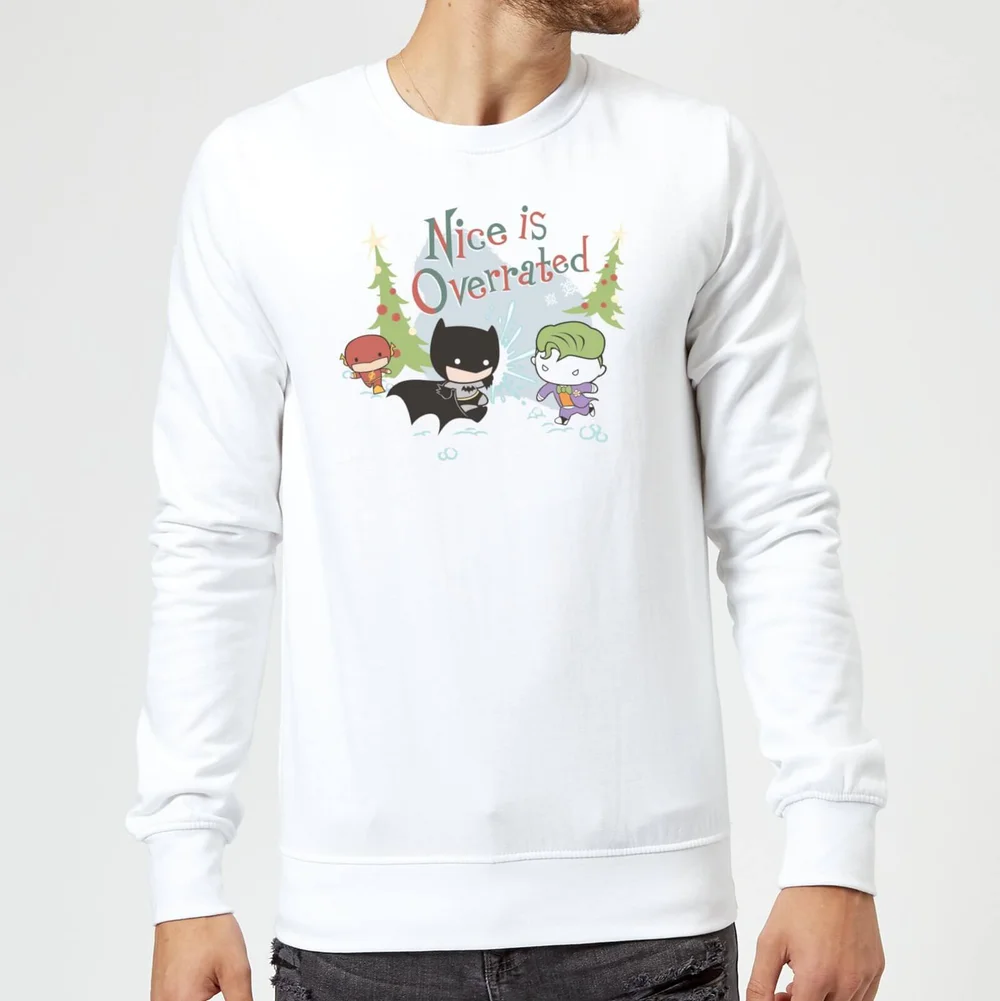DC Comics Nice Is Overrated Weihnachtspullover – Weiß - S Bild 1