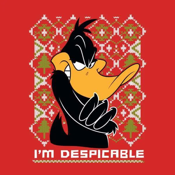 Looney Tunes Daffy Duck Knit Weihnachtspullover – Rot