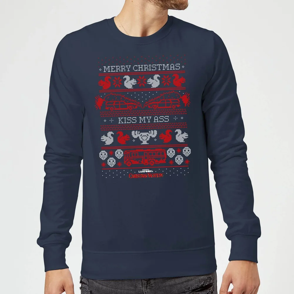 National Lampoon Merry Christmas Knit Weihnachtspullover – Navy - S Bild 1