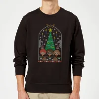 Harry Potter Hogwarts Tree Weihnachtspullover – Schwarz