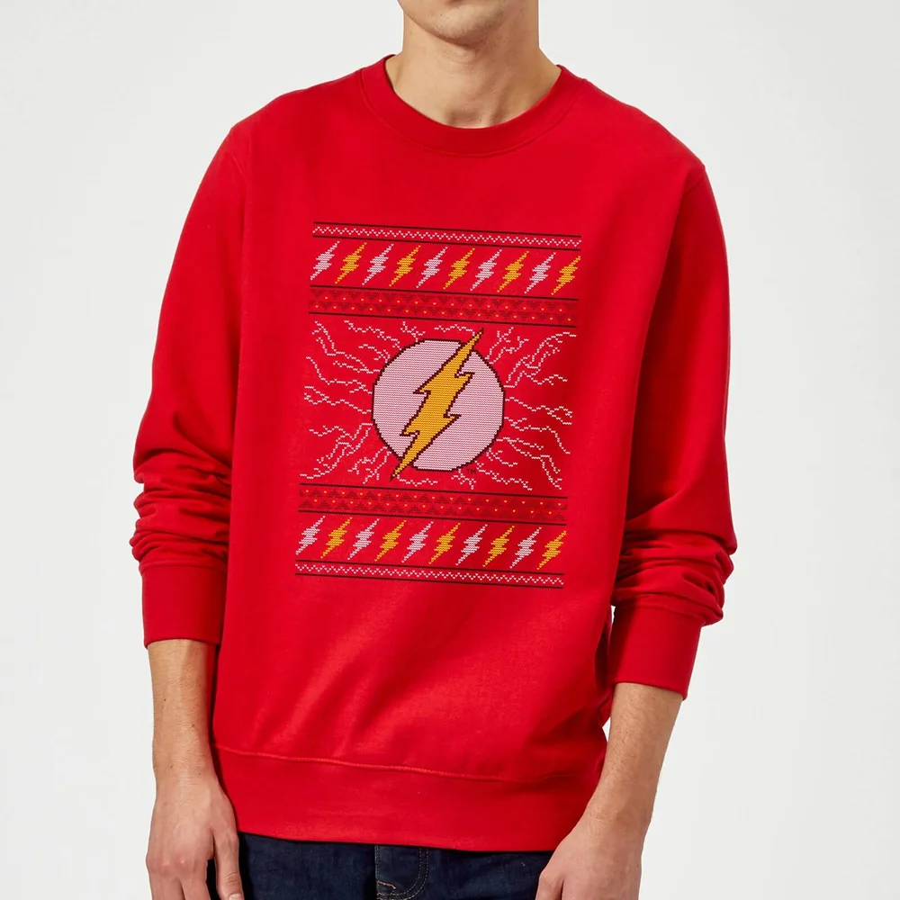 DC Comics Flash Weihnachtspullover – Rot - S Bild 1
