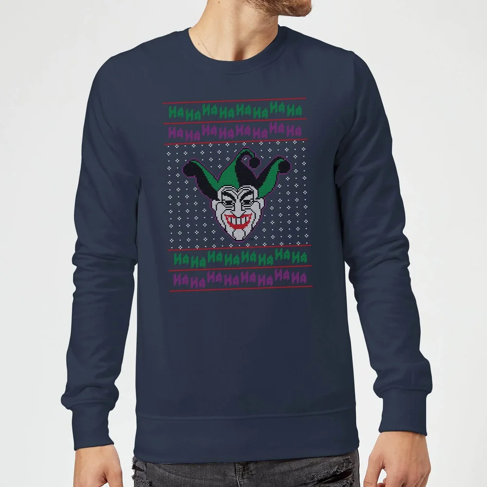 DC Comics Joker Knit Weihnachtspullover – Navy - S Bild 1