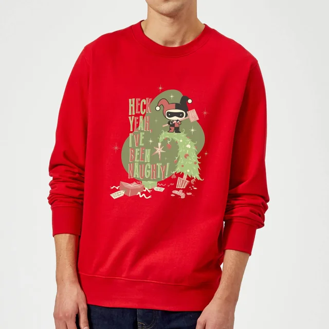 DC Comics Heck Yeah I've Been Naughty! Weihnachtspullover – Rot
