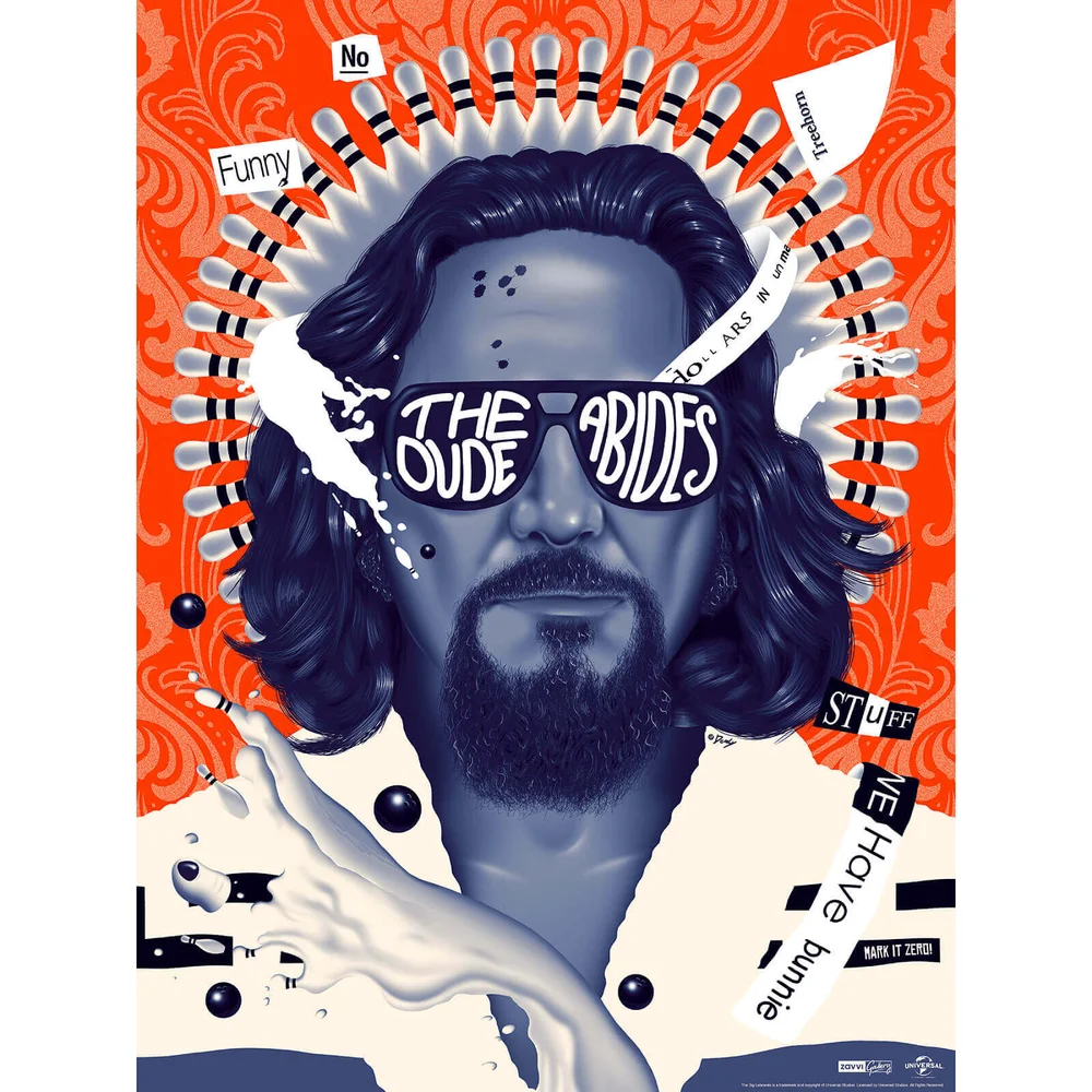 Big Lebowski "The Dude Abides" Siebdruck von Doaly - Zavvi Exclusive Bild 1