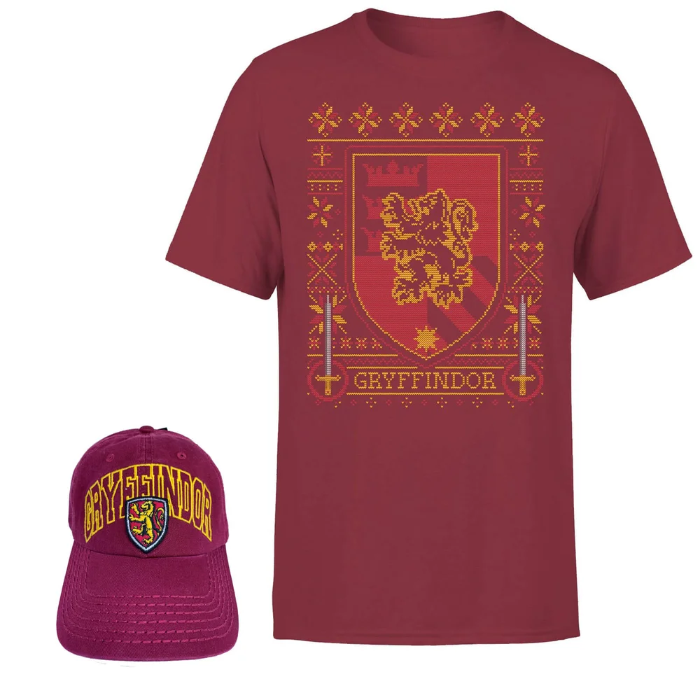 Harry Potter Gryffindor Men's T-Shirt and Cap Bundle - Burgundy - S - Bordeauxrot Bild 1