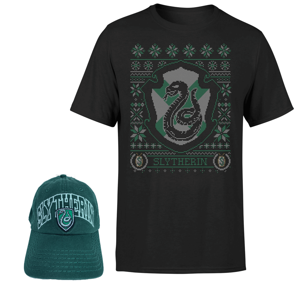 Harry Potter Slytherin T-Shirt Und Kappe Paket - Schwarz - Herren - S Bild 1