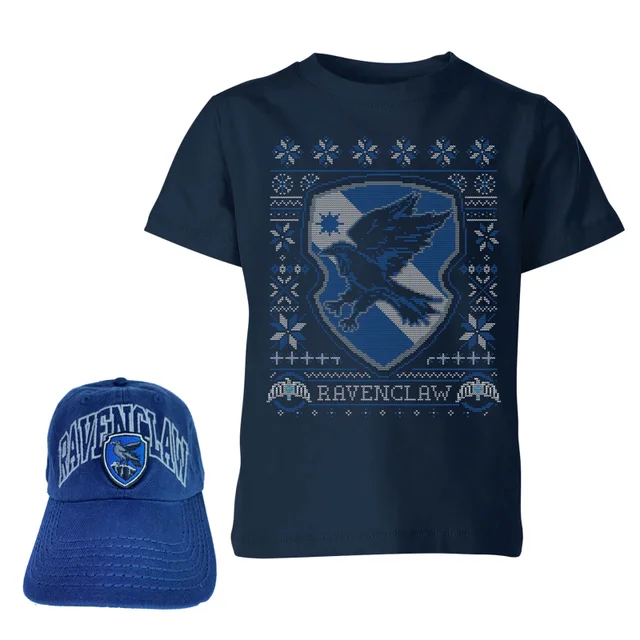 Harry Potter Ravenclaw T-Shirt Und Kappe Paket - Navy Blau