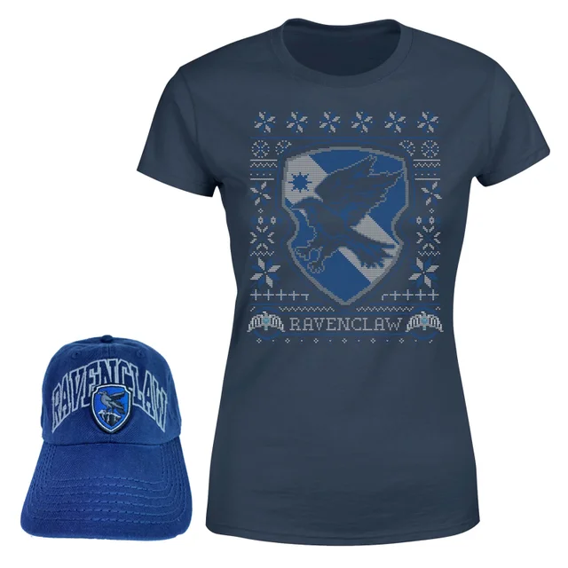 Harry Potter Ravenclaw T-Shirt Und Kappe Paket - Navy Blau