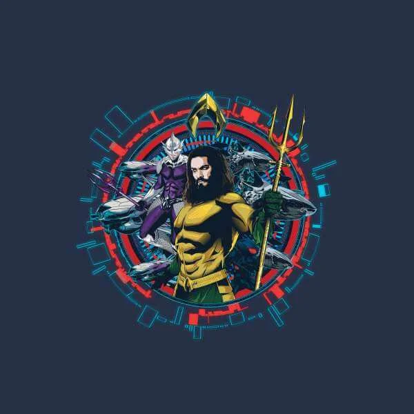 Aquaman Circular Portrait Hoodie - Navy Blau