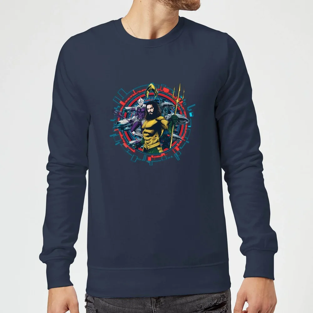 Aquaman Circular Portrait Sweatshirt - Navy Blau - S Bild 1