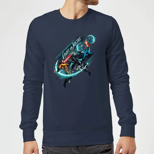 Aquaman Fight For Justice Sweatshirt - Navy Blau