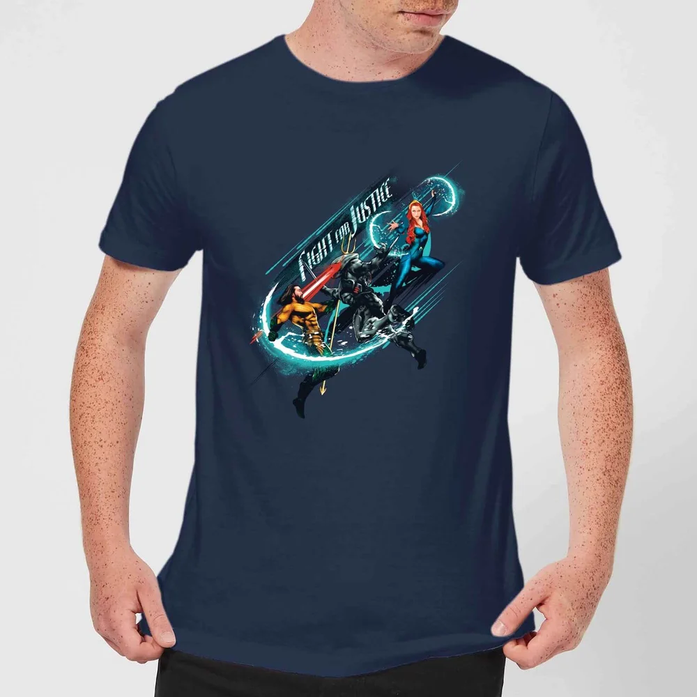 Aquaman Fight For Justice Herren T-Shirt - Navy Blau - S Bild 1