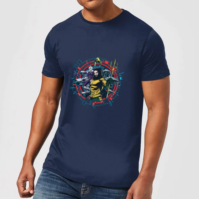 Aquaman Circular Portrait Herren T-Shirt - Navy Blau