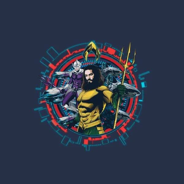 Aquaman Circular Portrait Damen T-Shirt - Navy Blau