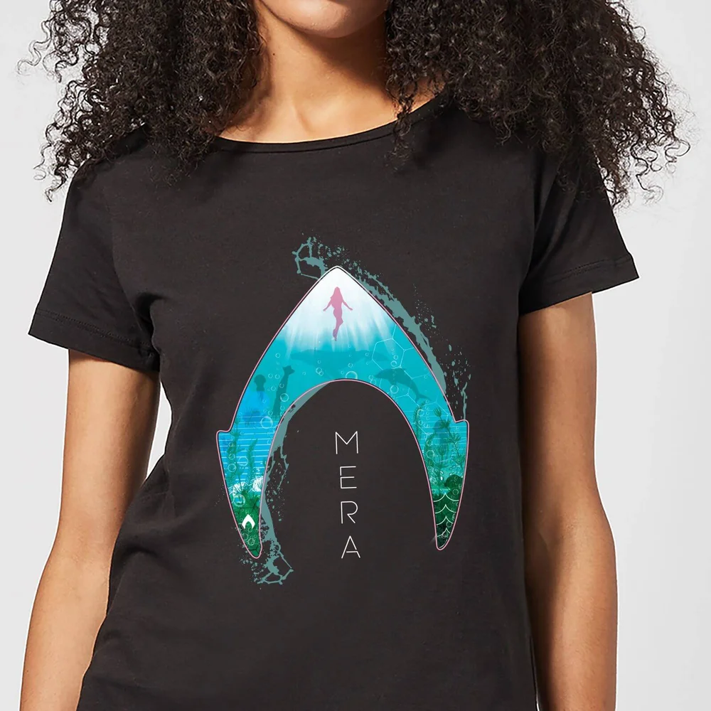 Aquaman Mera Logo Damen T-Shirt - Schwarz - XS Bild 1