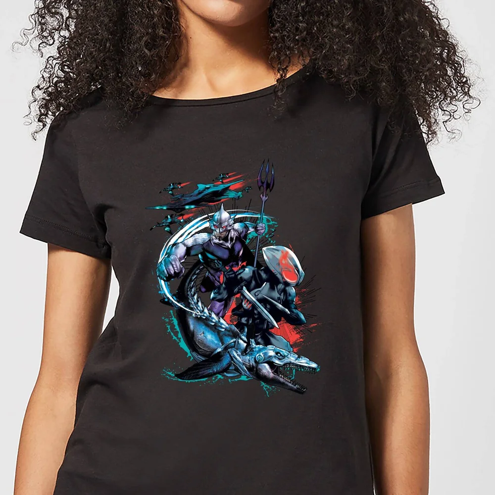 Aquaman Schwarz Manta & Ocean Master Damen T-Shirt - Schwarz - XS Bild 1