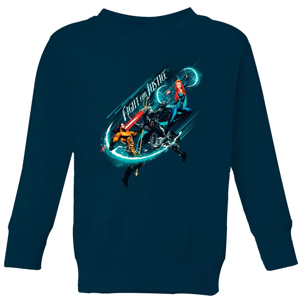 Aquaman Fight For Justice Kinder Sweatshirt - Navy Blau - 3-4 Jahre Bild 1