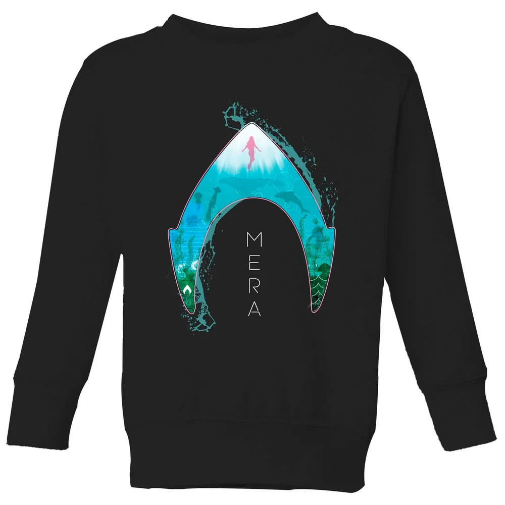 Aquaman Mera Logo Kinder Sweatshirt - Schwarz - 3-4 Jahre Bild 1