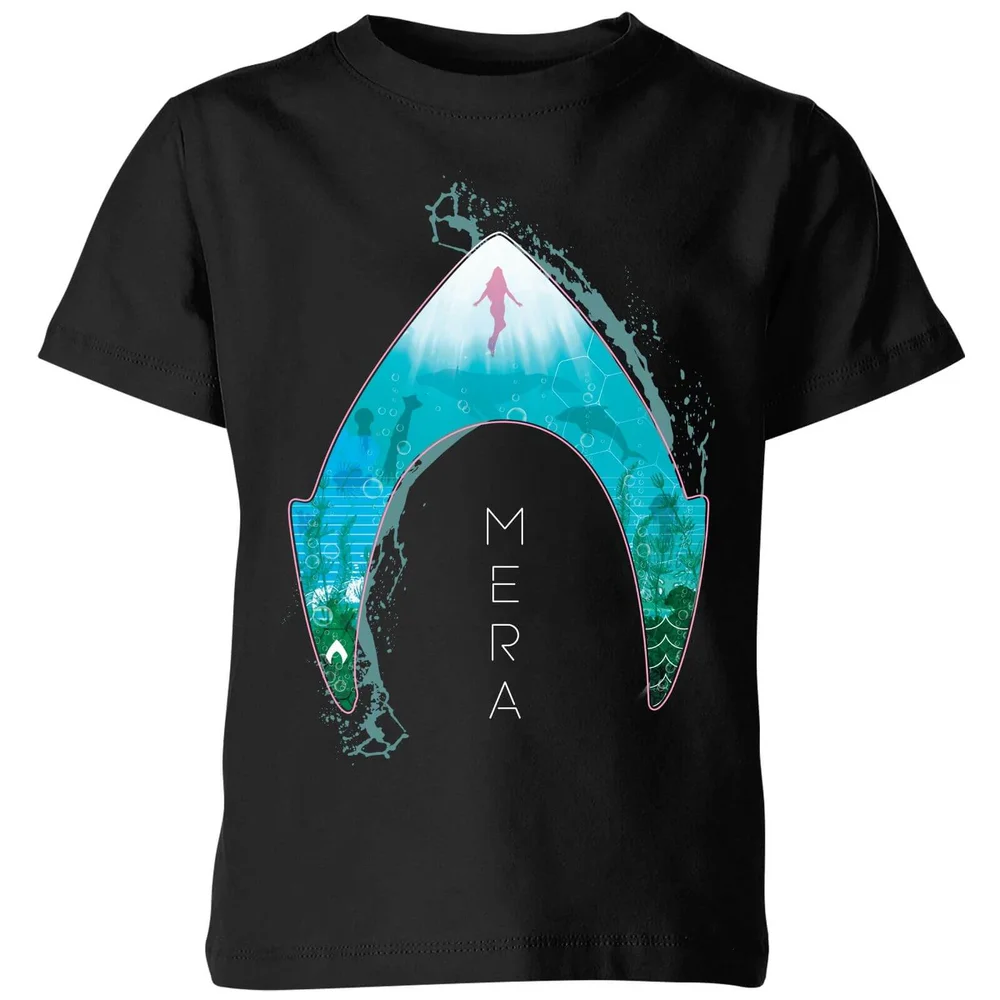 Aquaman Mera Logo Kinder T-Shirt - Schwarz - 3-4 Jahre Bild 1