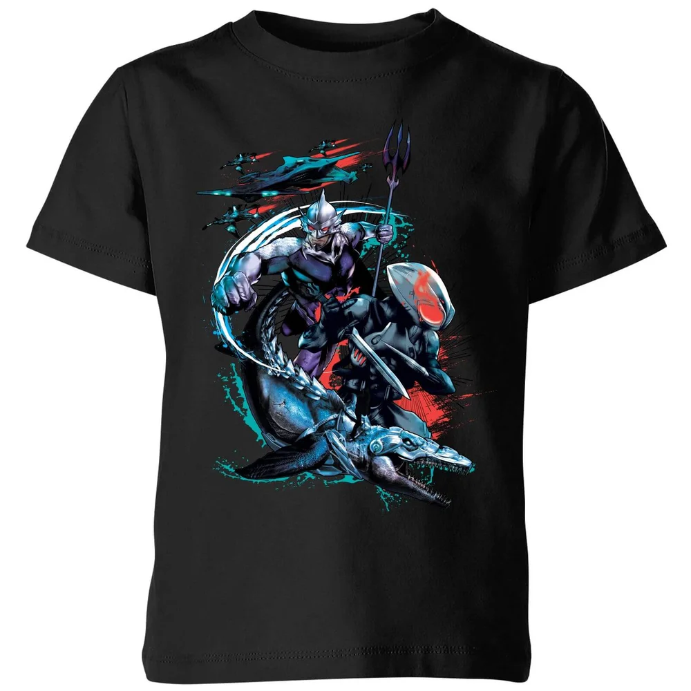 Aquaman Schwarz Manta & Ocean Master Kinder T-Shirt - Schwarz - 3-4 Jahre Bild 1