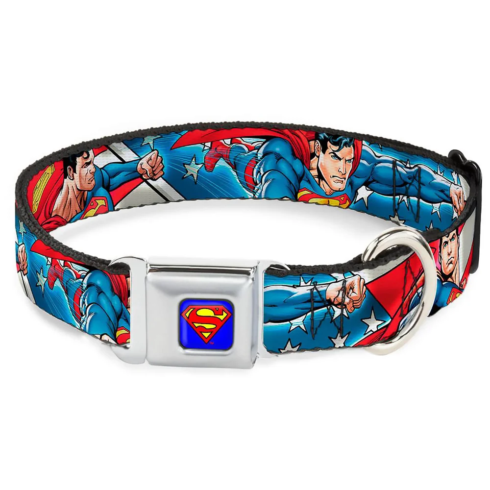 Buckle-Down DC Comics Superman Action Dog Collar - Blue (Various Sizes) - S/13-18 Inches Bild 1