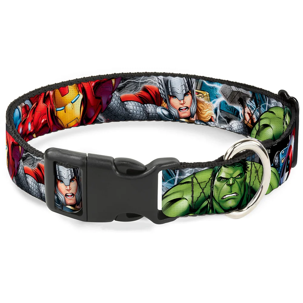 Buckle-Down Marvel Avengers Superheroes Plastic Clip Dog Collar (Various Sizes) - S/13-18 Inches Bild 1