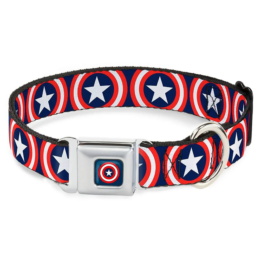 Buckle-Down Marvel Captain America Shield Dog Collar (Various Sizes) - S/13-18 Inches Bild 1