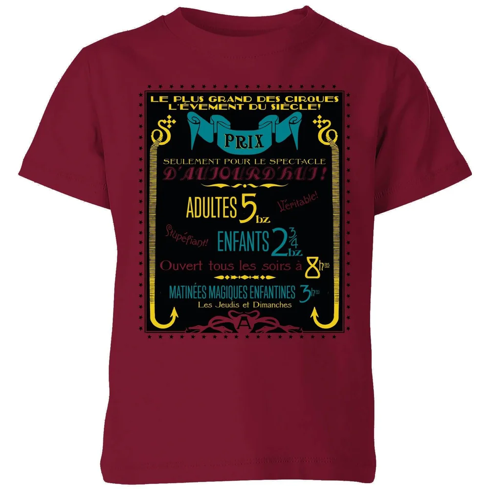 Fantastic Beasts Les Plus Grand Des Cirques Kids' T-Shirt - Burgundy - 3-4 Jahre Bild 1