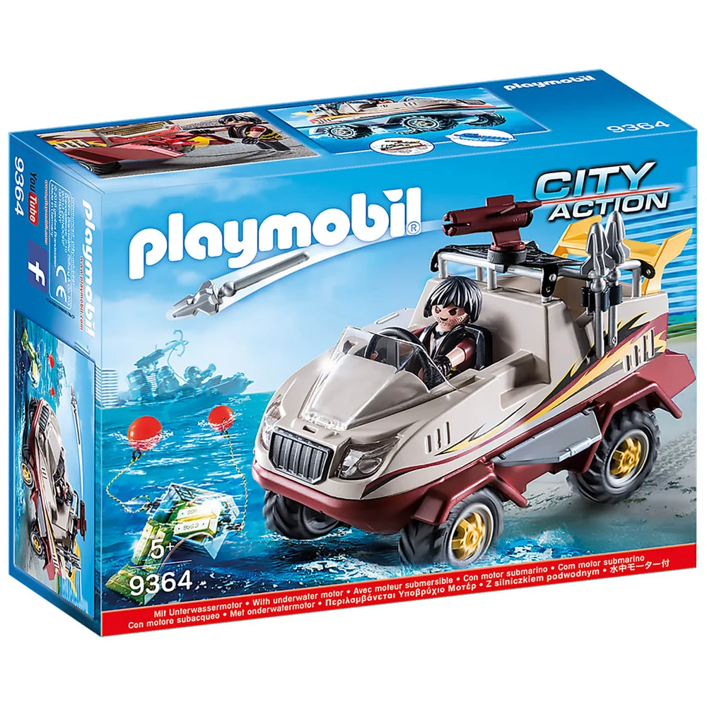 Playmobil City Action Amphibienfahrzeug mit Unterwassermotor und funktionierender Kanone (9364) Bild 1