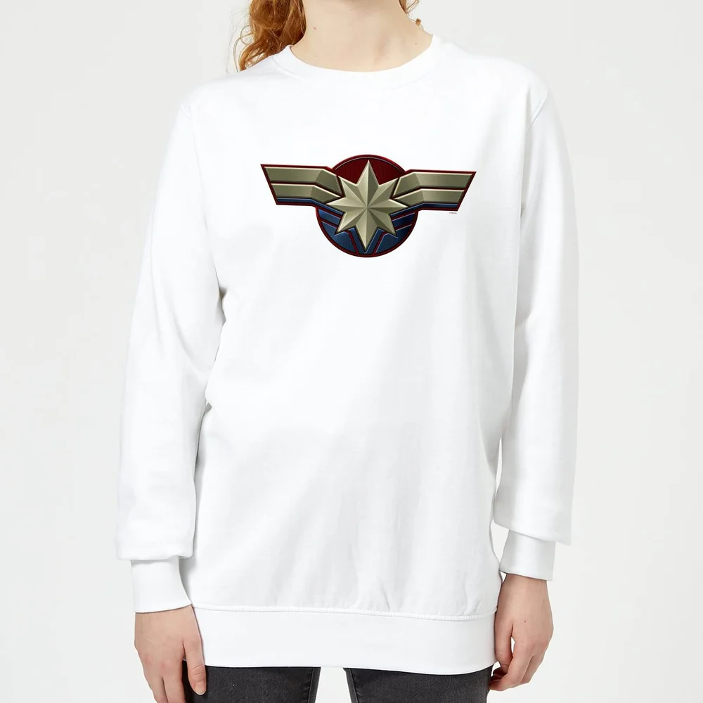 Captain Marvel Chest Emblem Women's Sweatshirt - White - XS Bild 1