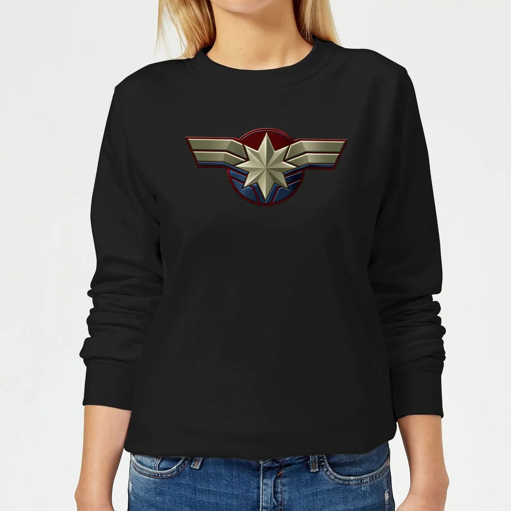 Captain Marvel Chest Emblem Women's Sweatshirt - Black - XS Bild 1