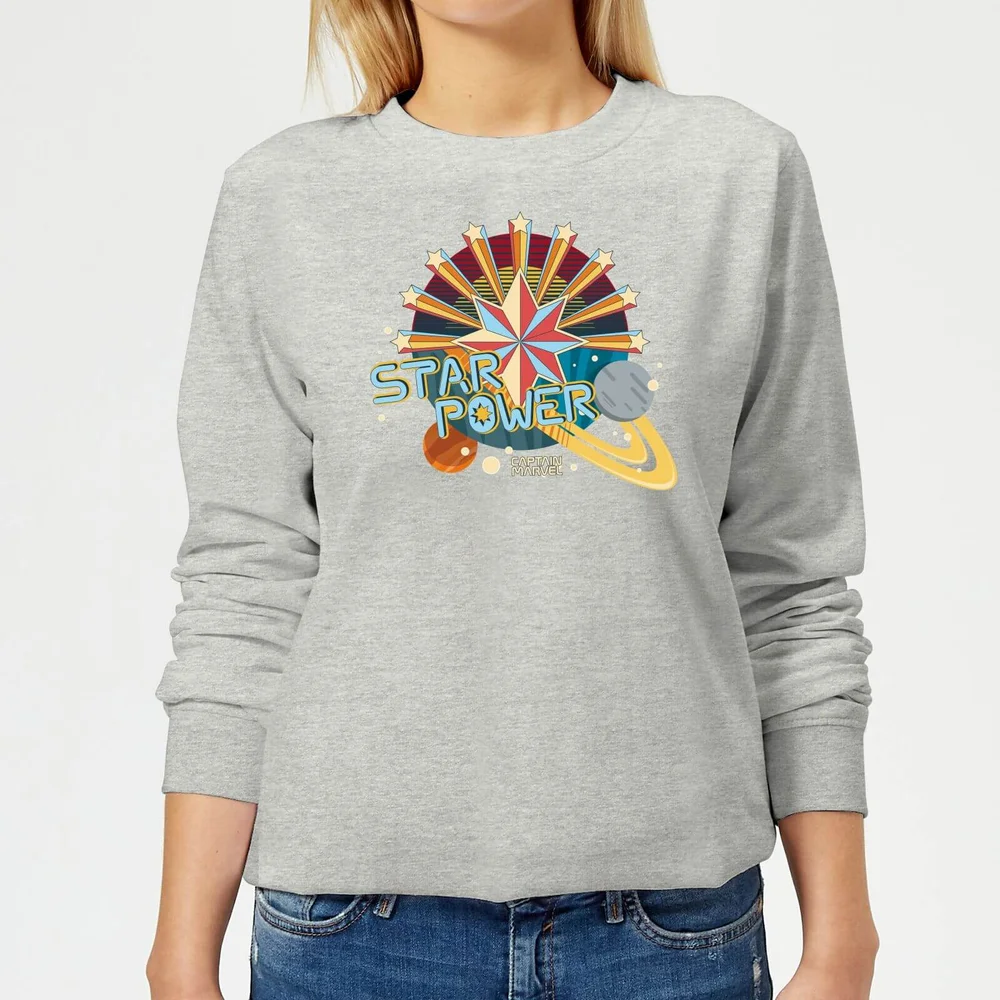 Captain Marvel Star Power Women's Sweatshirt - Grey - 3XL - Grau Bild 1