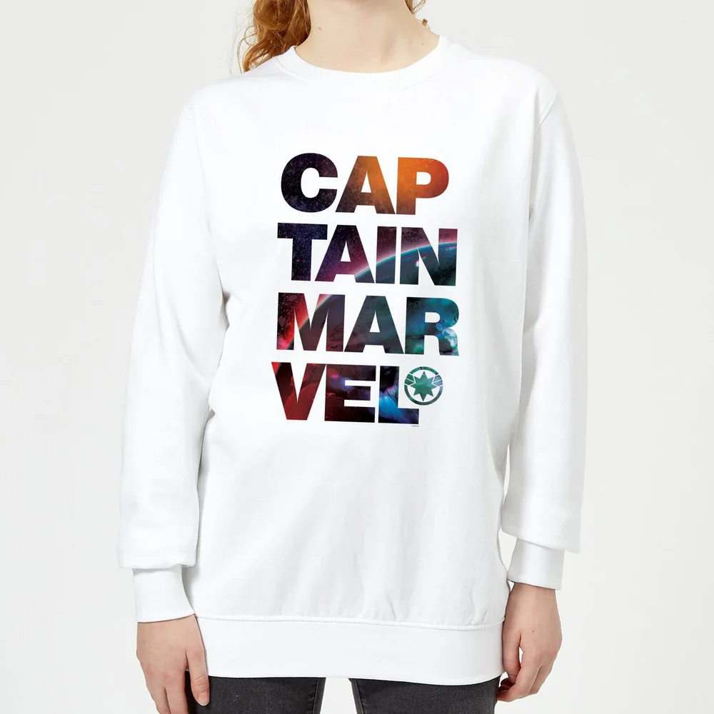 Captain Marvel Space Text Women's Sweatshirt - White - XS Bild 1