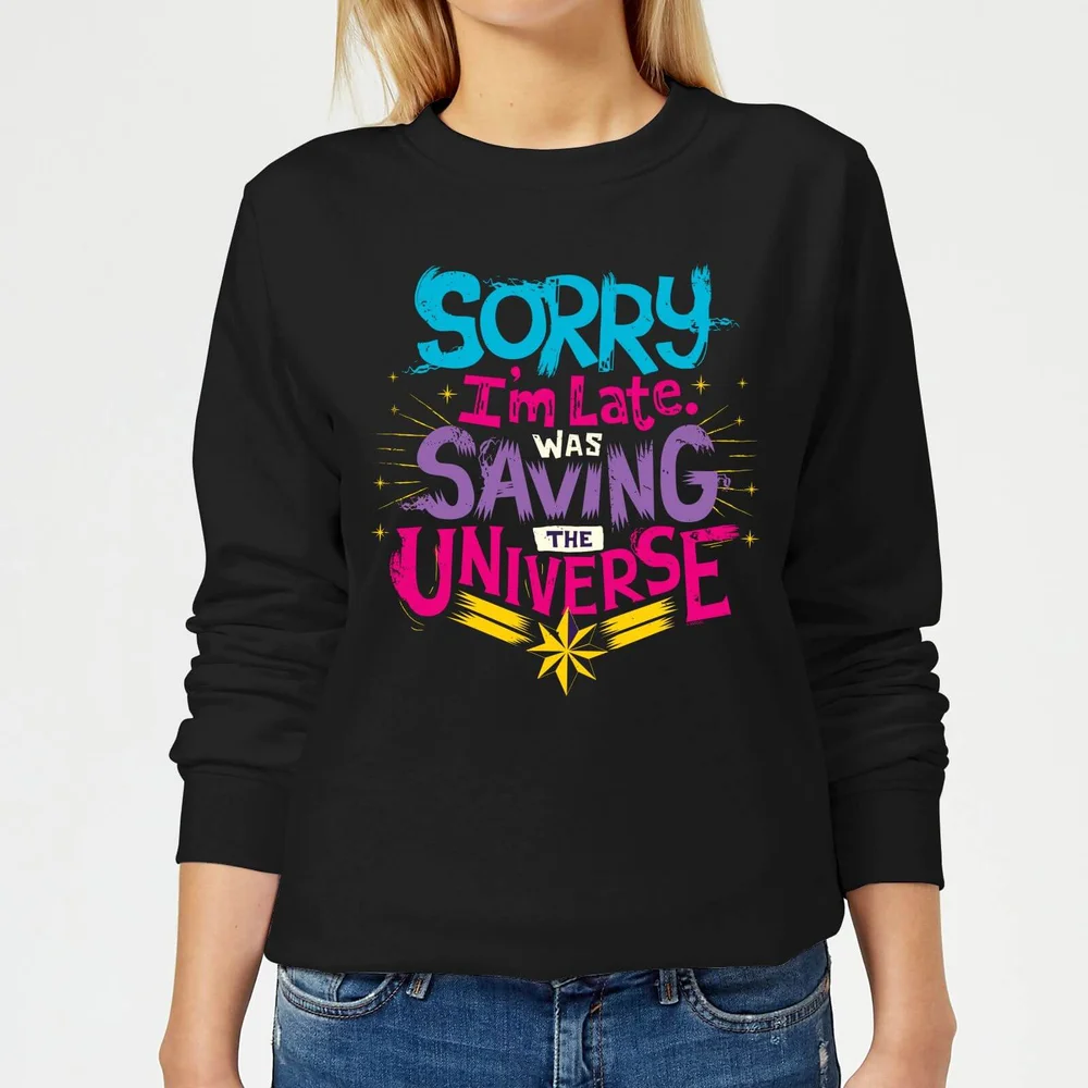 Captain Marvel Sorry I'm Late Women's Sweatshirt - Black - XS Bild 1