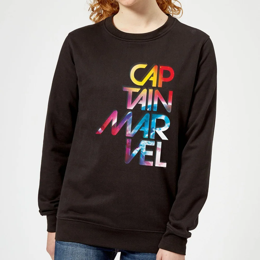 Captain Marvel Galactic Text Women's Sweatshirt - Black - XS Bild 1