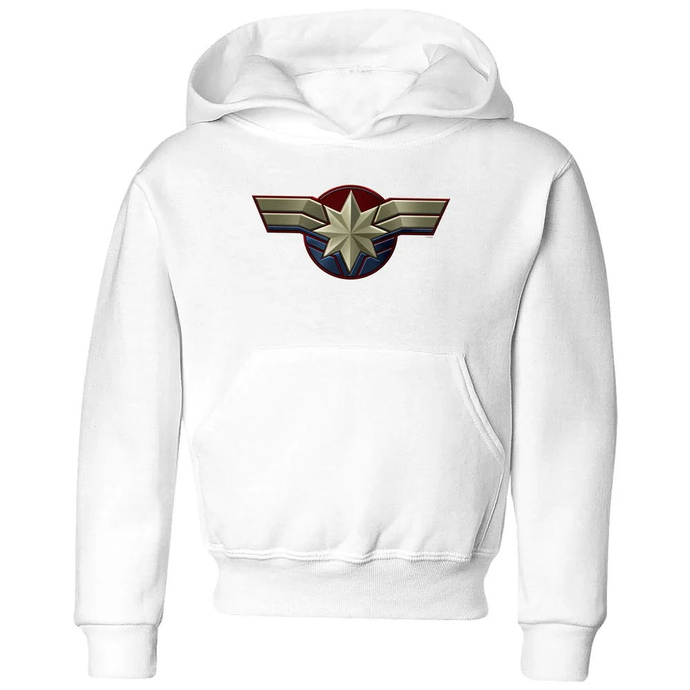 Captain Marvel Chest Emblem Kids' Hoodie - White - 3-4 Jahre Bild 1