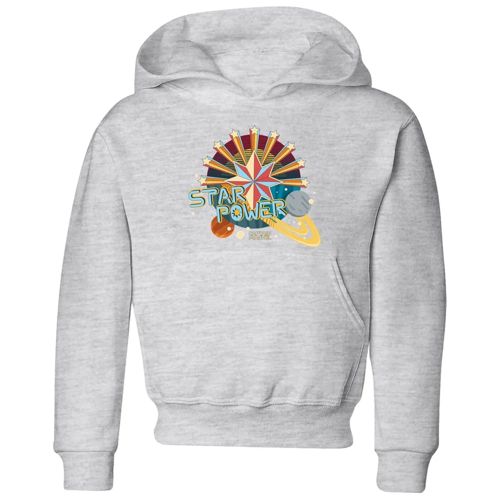 Captain Marvel Star Power Kids' Hoodie - Grey - 3-4 Jahre Bild 1