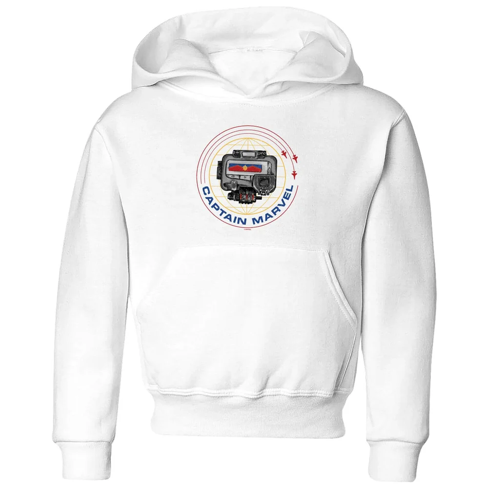 Captain Marvel Pager Kids' Hoodie - White - 3-4 Jahre Bild 1