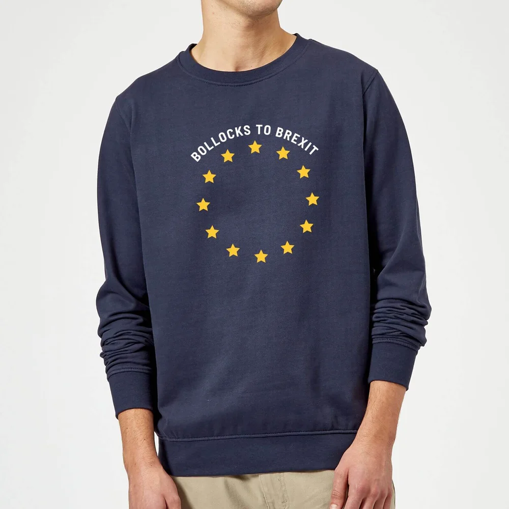B*llocks To Brexit Sweatshirt - Navy - S - Marineblau Bild 1