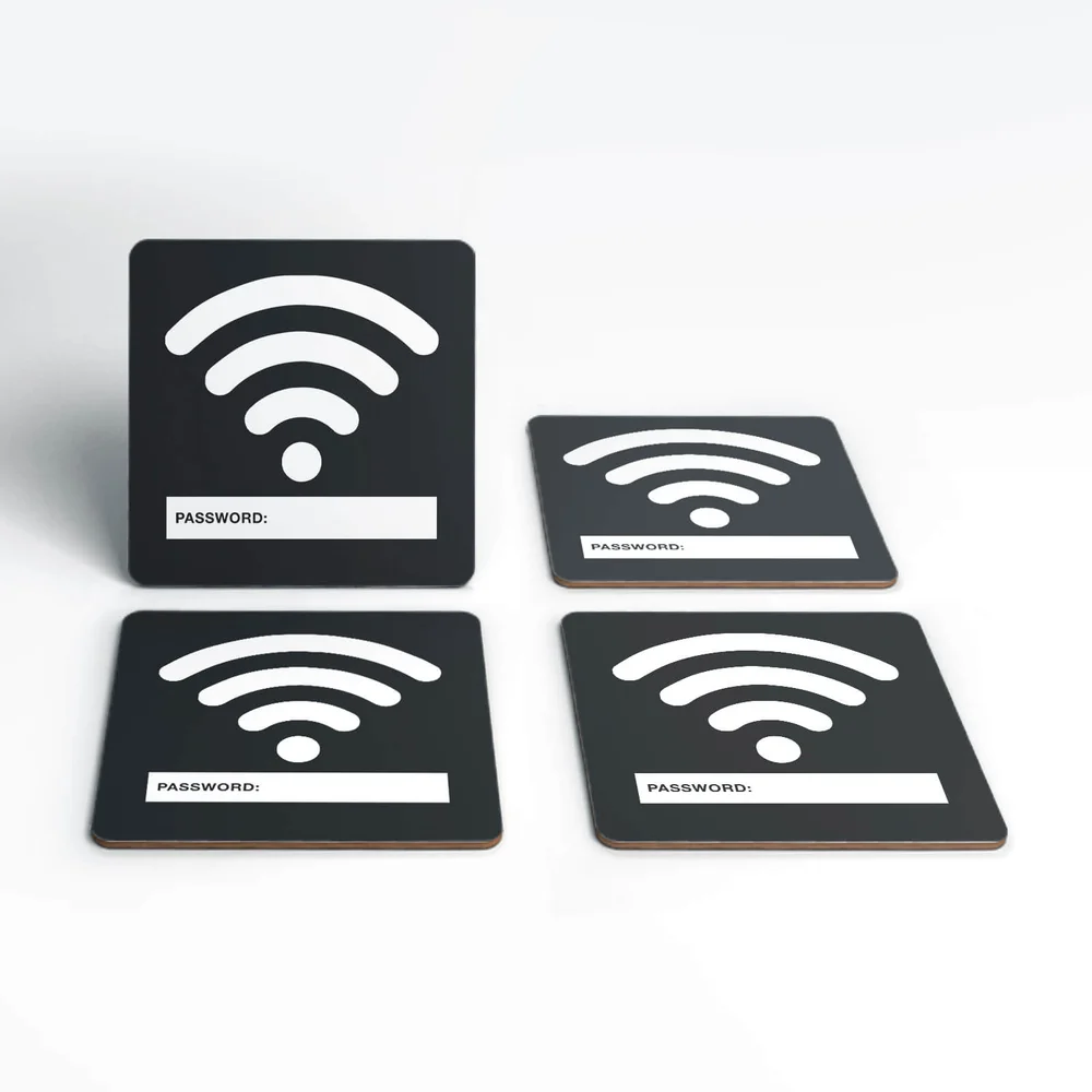 WiFi Passwort Untersetzer Set Bild 1