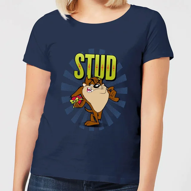 Looney Tunes Stud Taz Women's T-Shirt - Navy