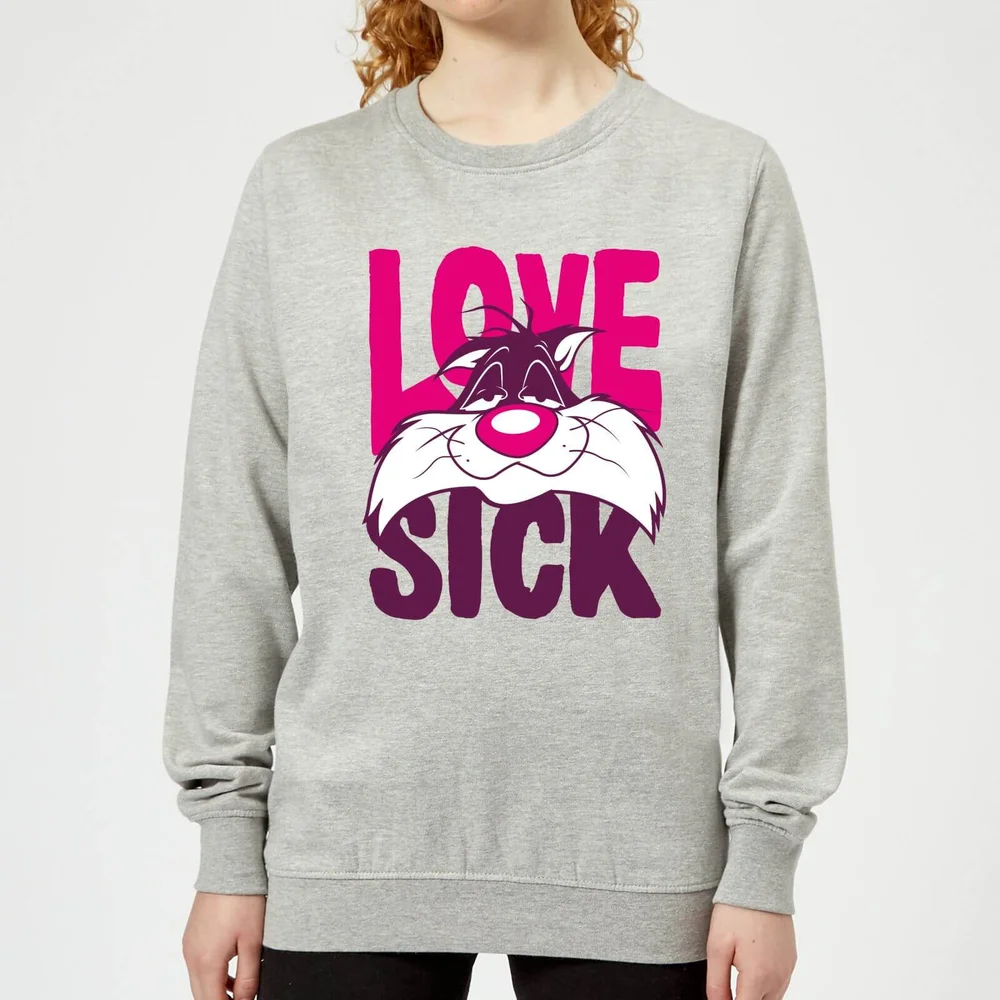 Looney Tunes Love Sick Sylvester Women's Sweatshirt - Grey - 3XL - Grau Bild 1