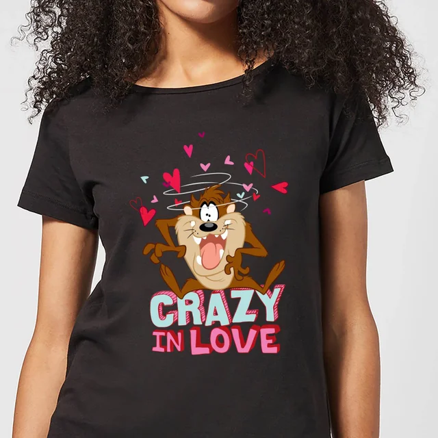 Looney Tunes Crazy In Love Taz Women's T-Shirt - Black