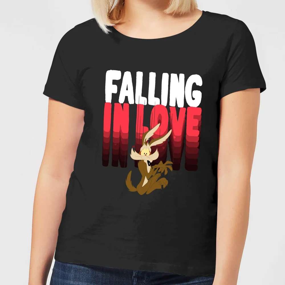 Looney Tunes Falling In Love Wile E. Coyote Women's T-Shirt - Black - S Bild 1