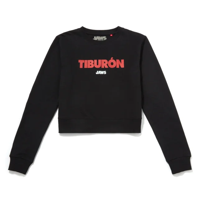 Global Legacy Jaws Tiburon Damen Cropped Sweatshirt - Schwarz