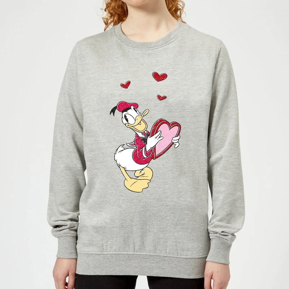 Disney Donald Duck Love Heart Women's Sweatshirt - Grey - 3XL Bild 1